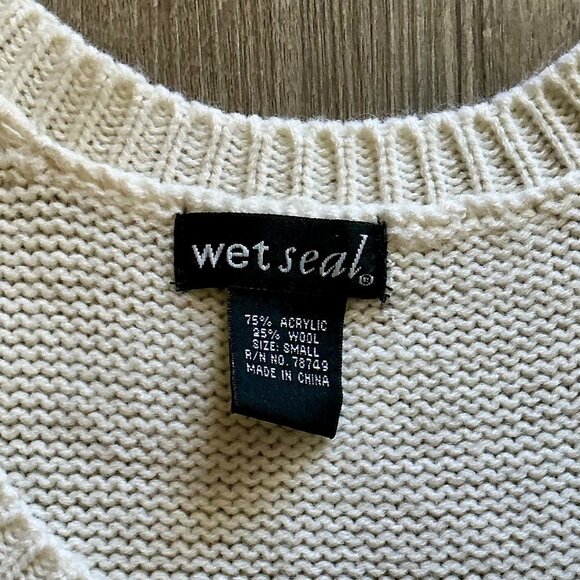 Vintage Y2K Wet Seal Sleeveless Cable Knit Mini Dress + Ribbon Bow Detail - Picture 11 of 11